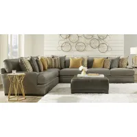 Palm Springs Silver 7 Pc Sectional Living Room
