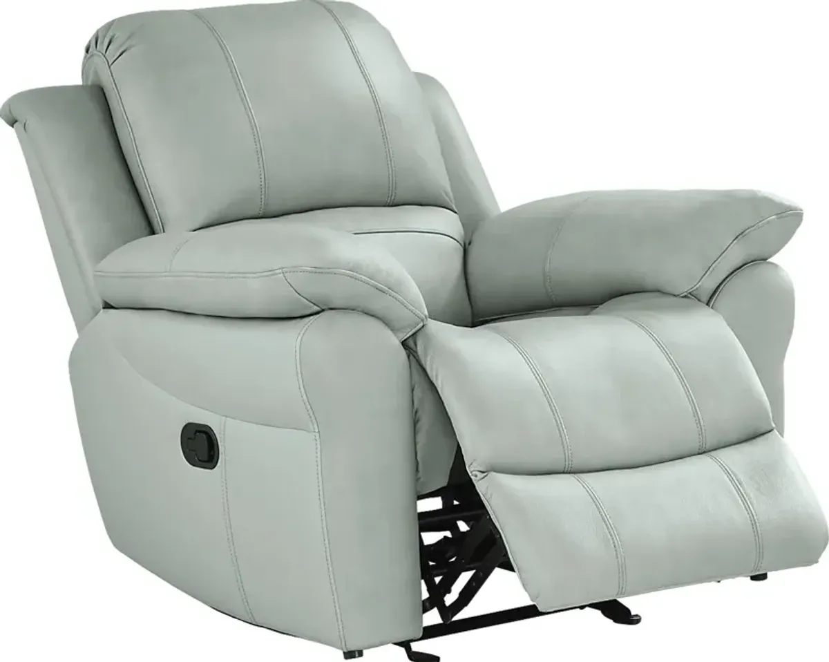 Vercelli Way Aqua Leather Rocker Recliner