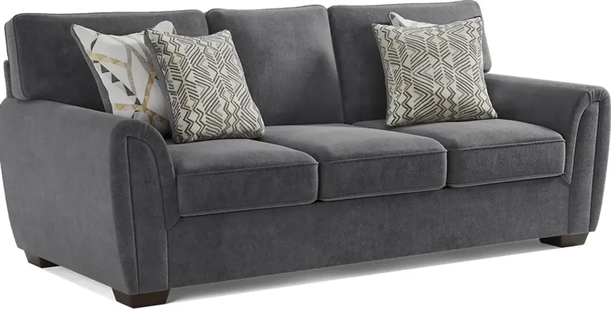 Amalie Gray 7 Pc Living Room with Sleeper Sofa