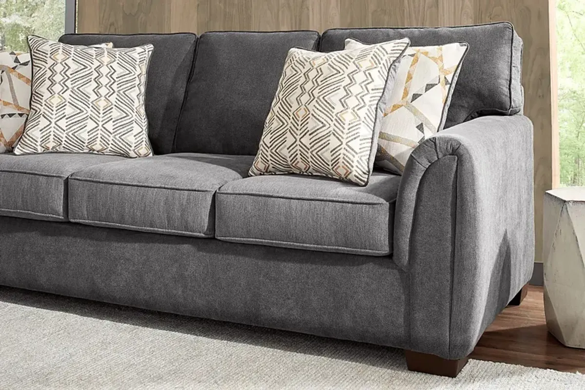 Amalie Gray 7 Pc Living Room with Sleeper Sofa