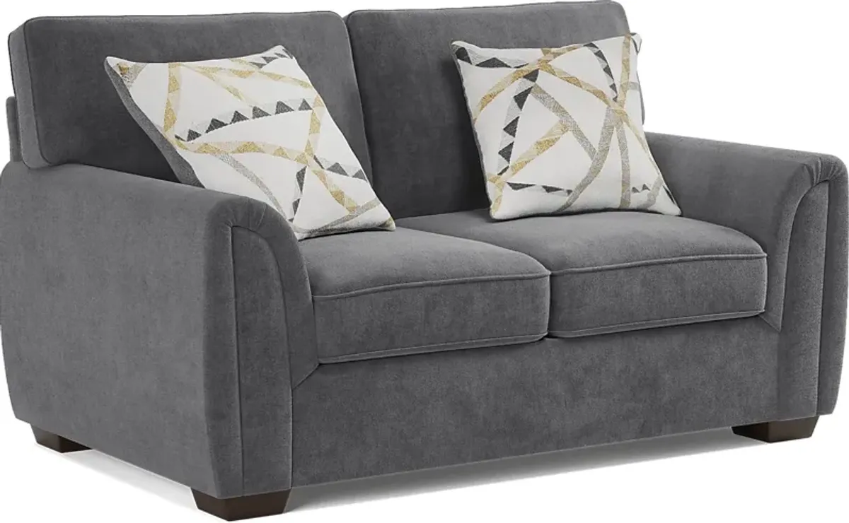 Amalie Gray 7 Pc Living Room with Sleeper Sofa