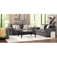 Amalie Gray 7 Pc Living Room with Gel Foam Sleeper Sofa