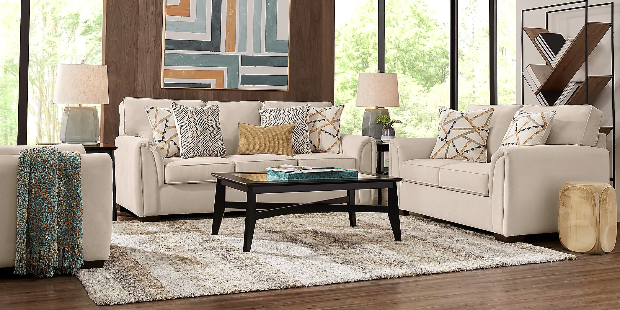 Sandia Heights Beige Chenille Fabric Sofa - Rooms To Go