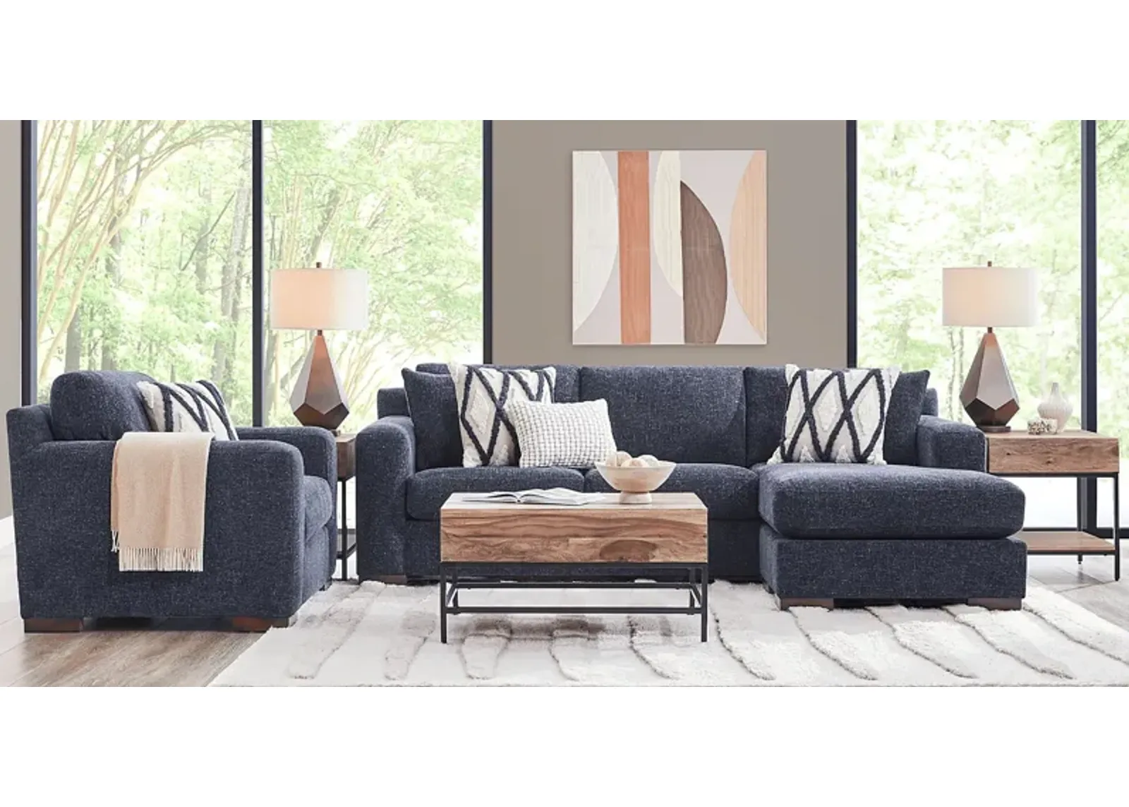 Melbourne Midnight 5 Pc Sectional Living Room