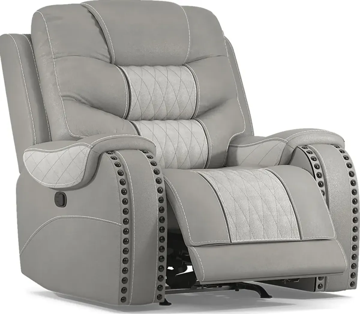 Headliner Gray Leather Recliner