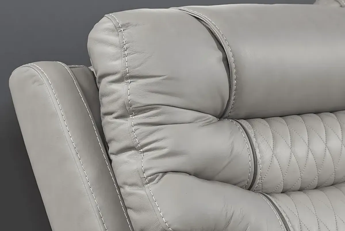 Headliner Gray Leather Recliner