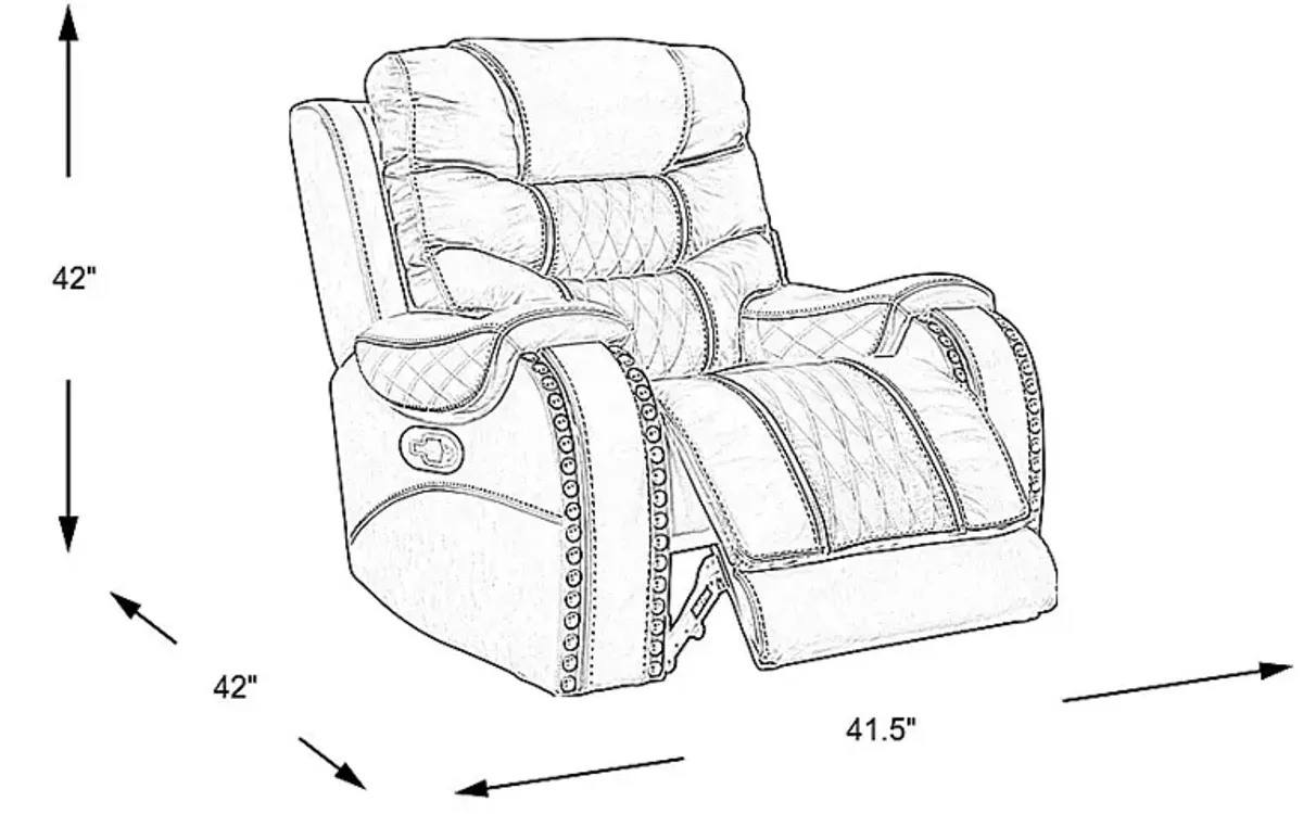 Headliner Gray Leather Recliner