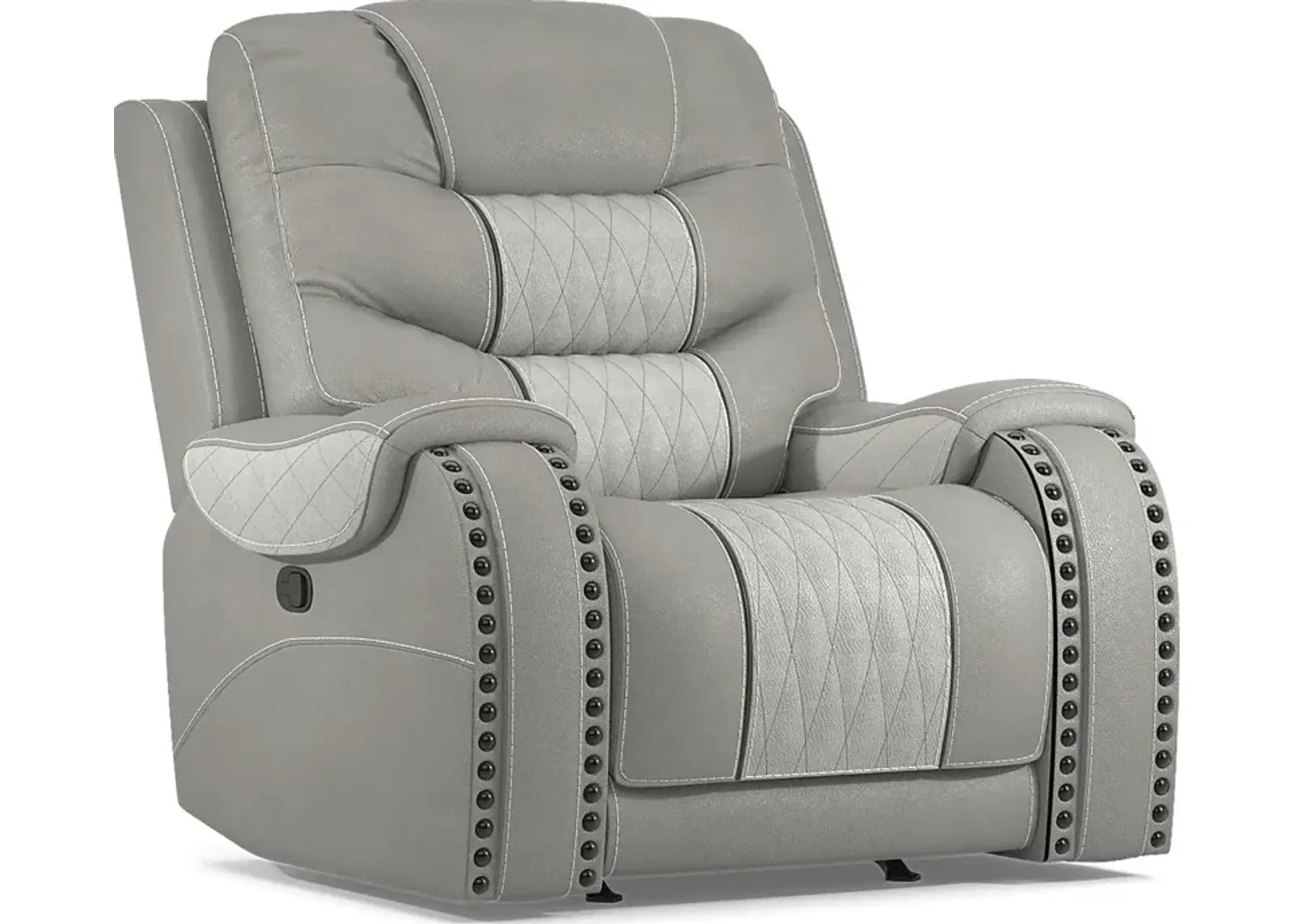 Headliner Gray Leather Recliner