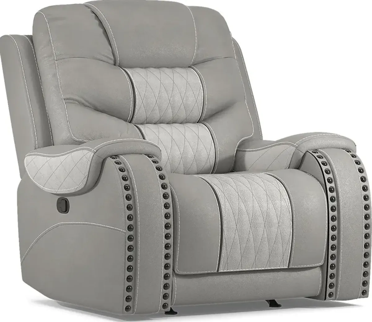 Headliner Gray Leather Recliner