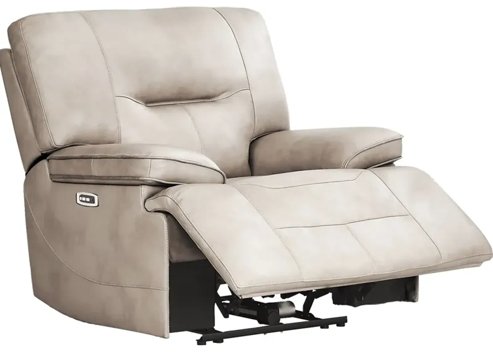 Caletta Way Beige Leather Dual Power Recliner