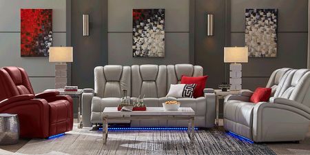 Kingvale Court Platinum 8 Pc Living Room with Dual Power Reclining Sofa