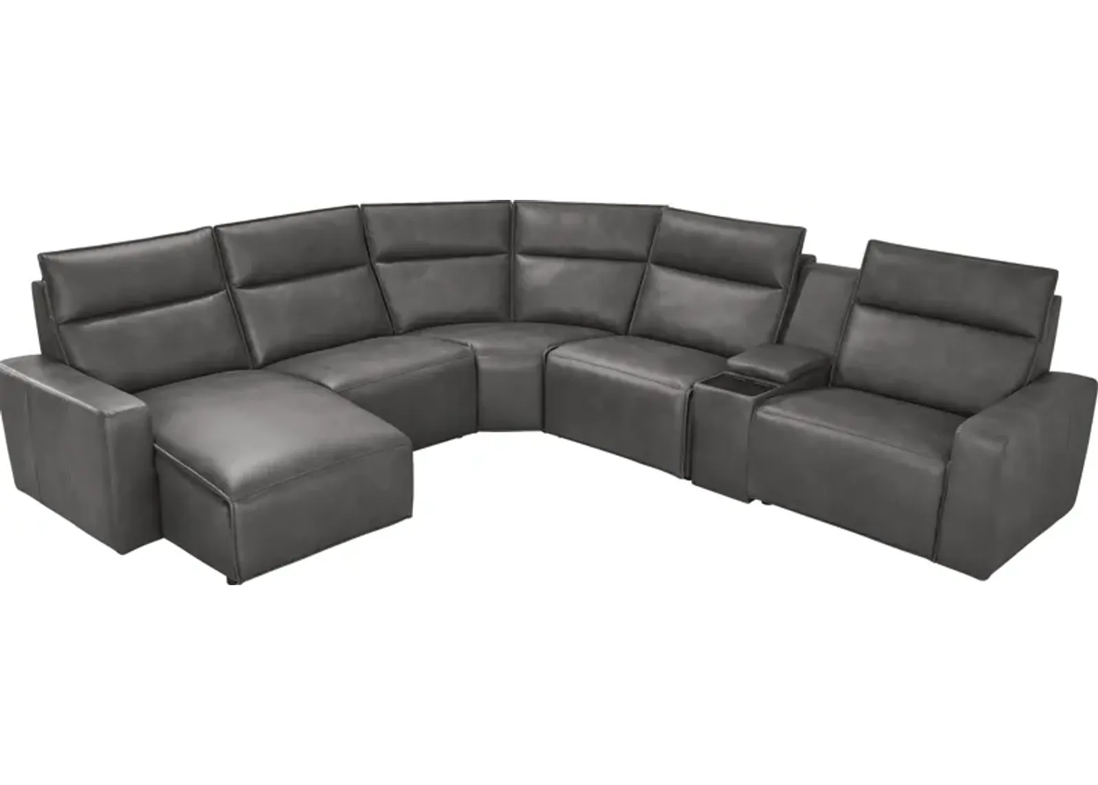 Charcoal 6 Pc Dual Power Reclining ModularTwo