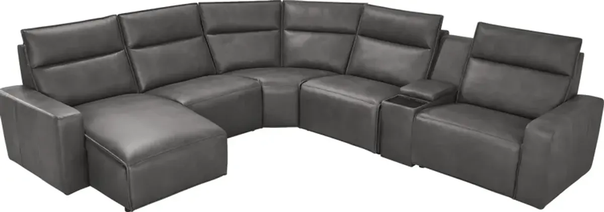 Charcoal 6 Pc Dual Power Reclining ModularTwo