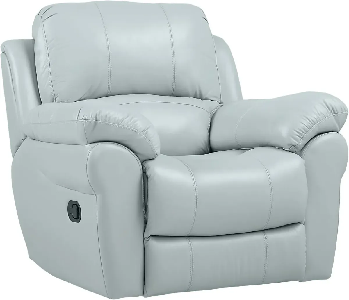 Vercelli Aqua Leather Rocker Recliner