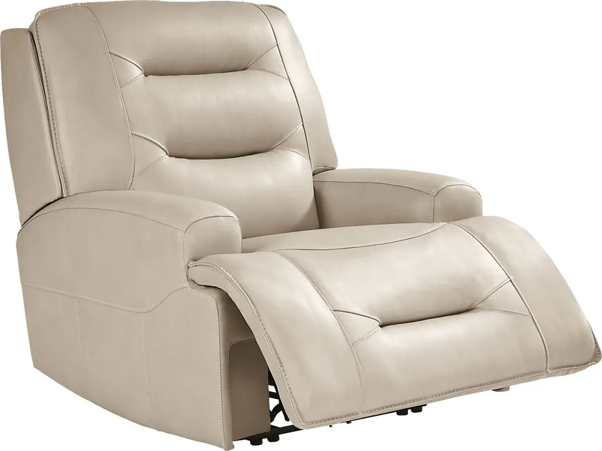 Farona Ivory Leather Dual Power Recliner