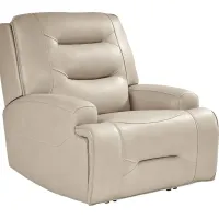 Farona Ivory Leather Dual Power Recliner