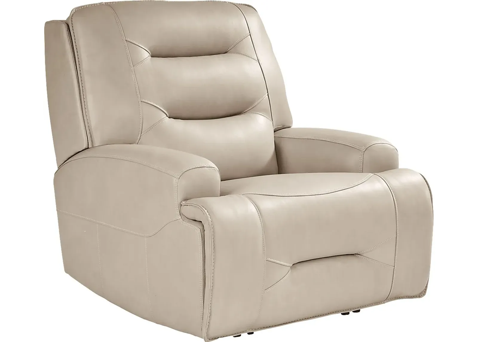 Farona Ivory Leather Dual Power Recliner