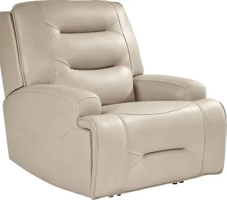 Farona Ivory Leather Dual Power Recliner