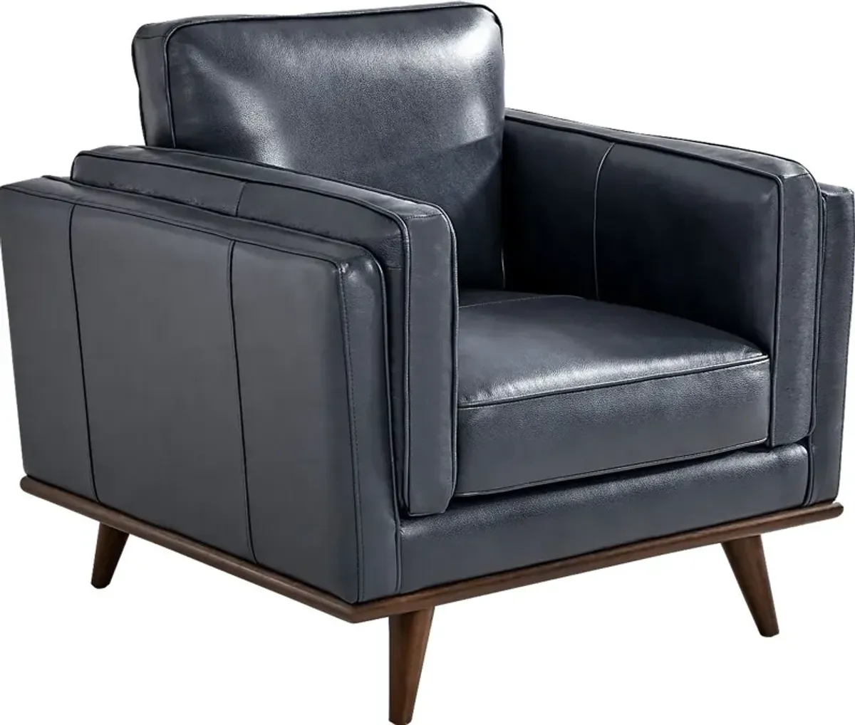 Cassina Court Navy Leather 8 Pc Living Room