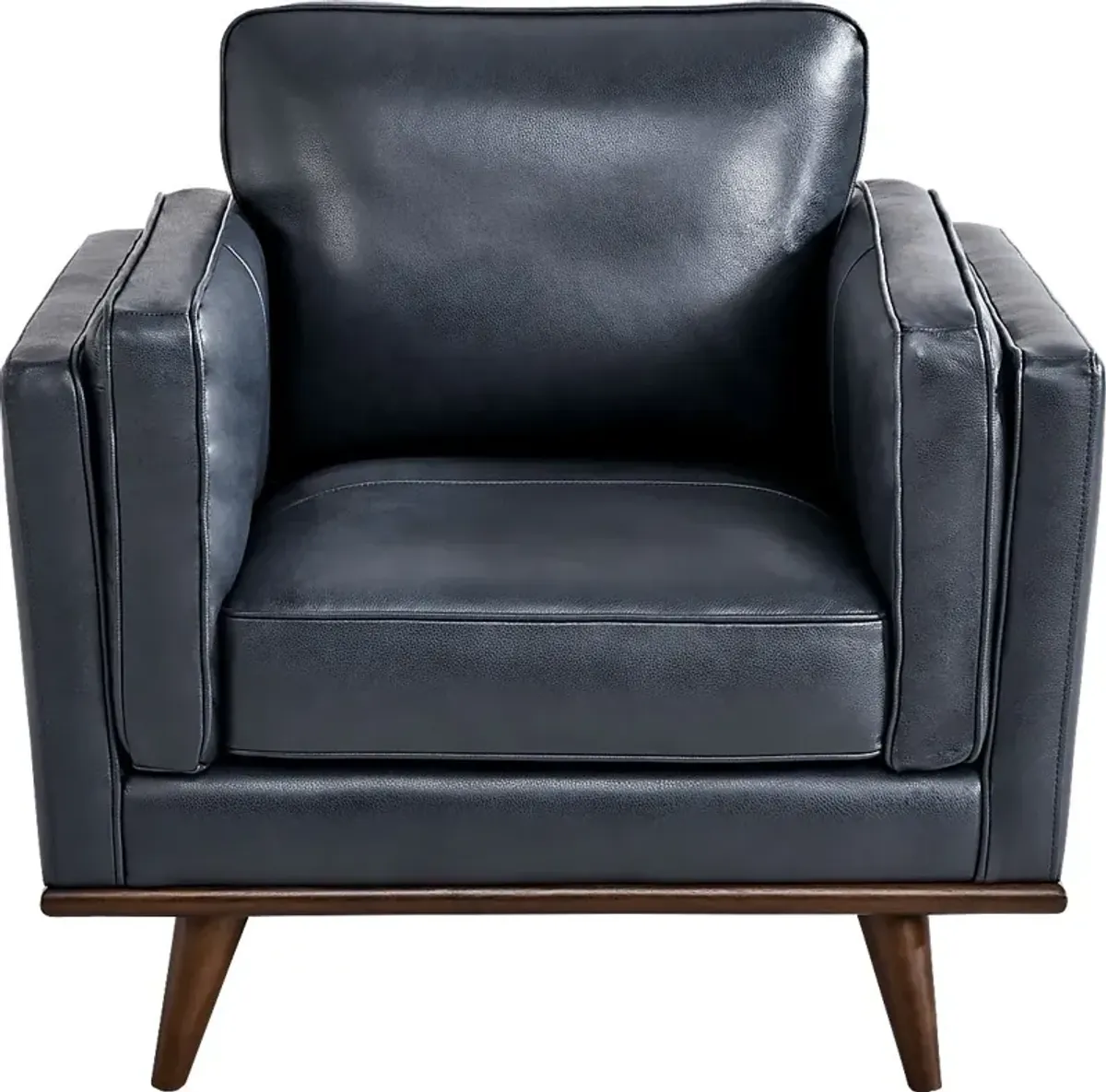 Cassina Court Navy Leather 8 Pc Living Room