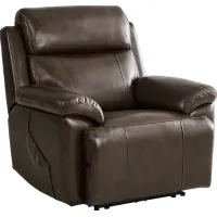 Barolo Brown Leather Triple Power Recliner