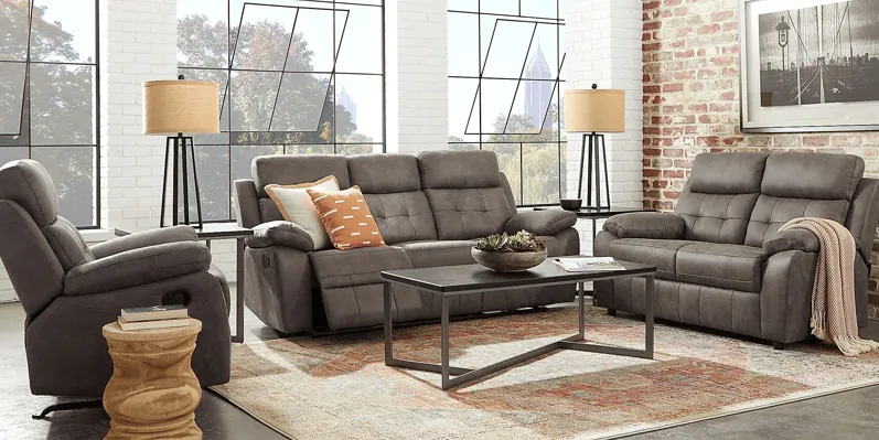 Hanton Heights Slate 8 Pc Living Room with Reclining Sofa