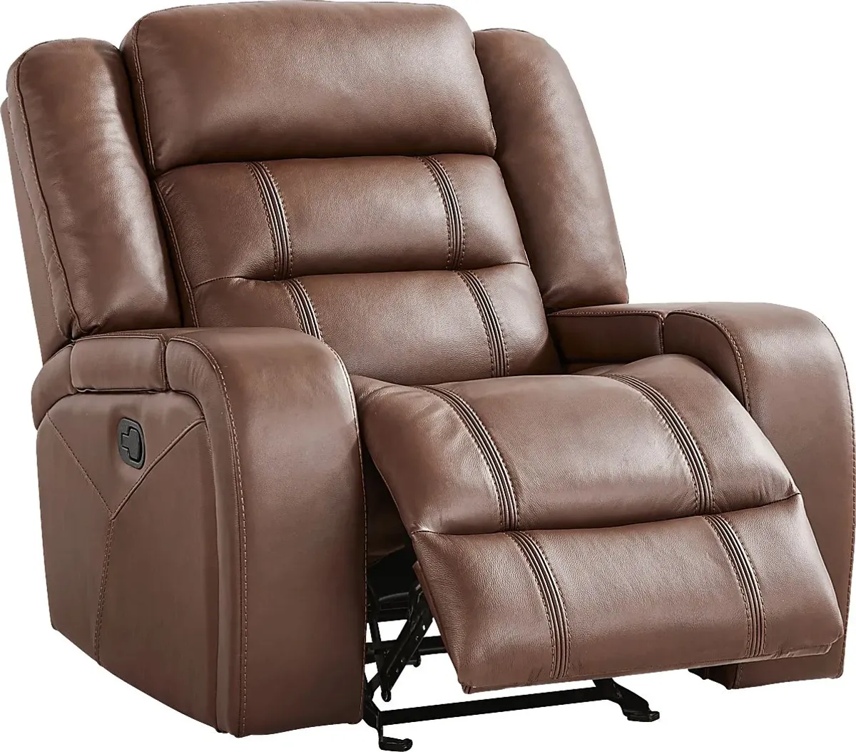 Denali Brown Leather Glider Recliner