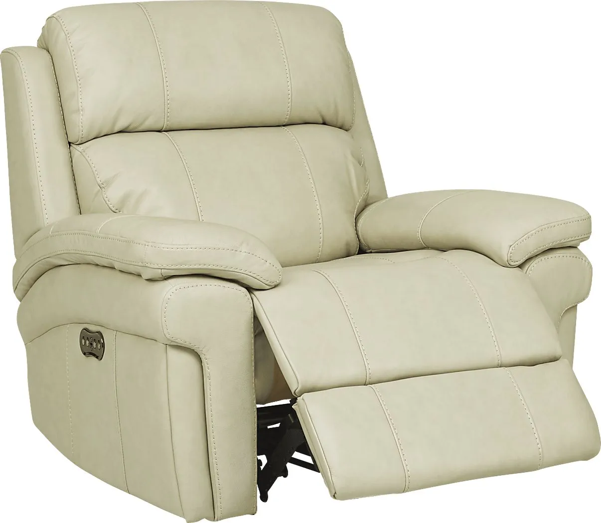 Trevino Place Cream Leather Dual Power Recliner by Rooms To Go ...