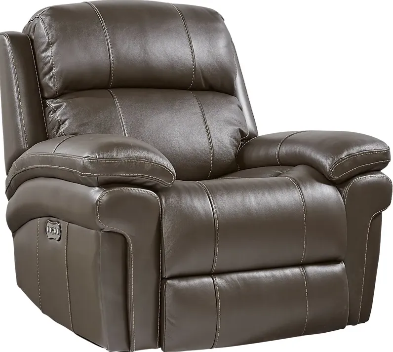 Trevino Place Chocolate Leather Dual Power Recliner