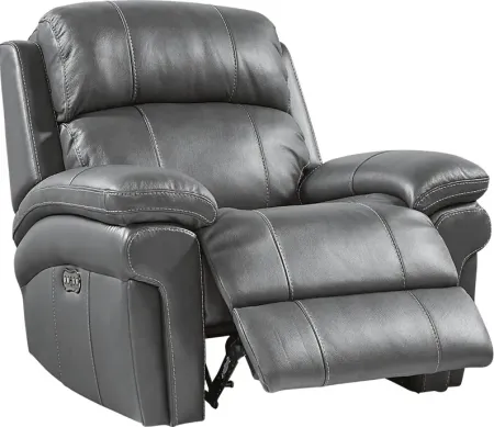 Trevino Place Smoke Leather Dual Power Recliner