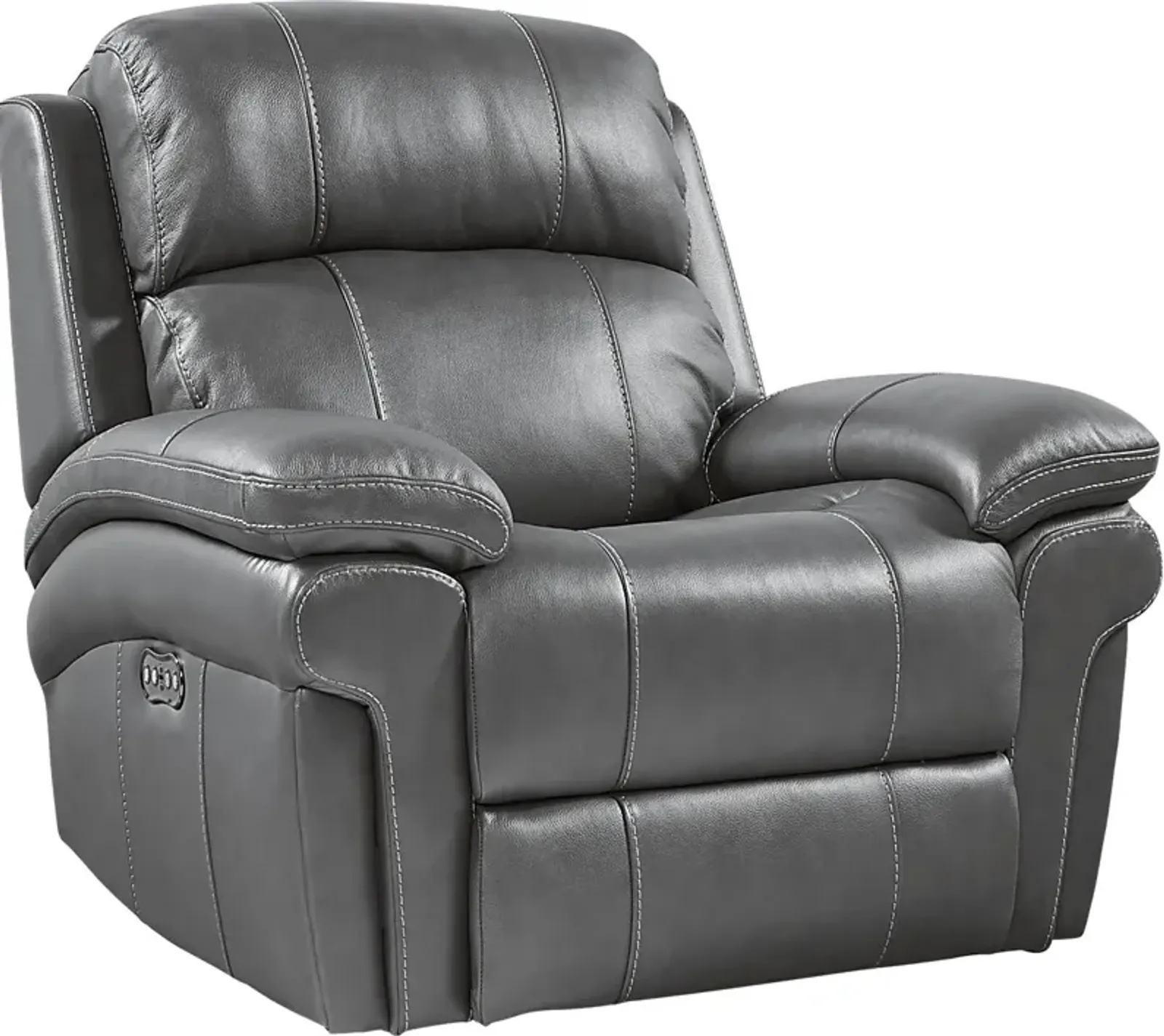 Trevino Place Smoke Leather Dual Power Recliner