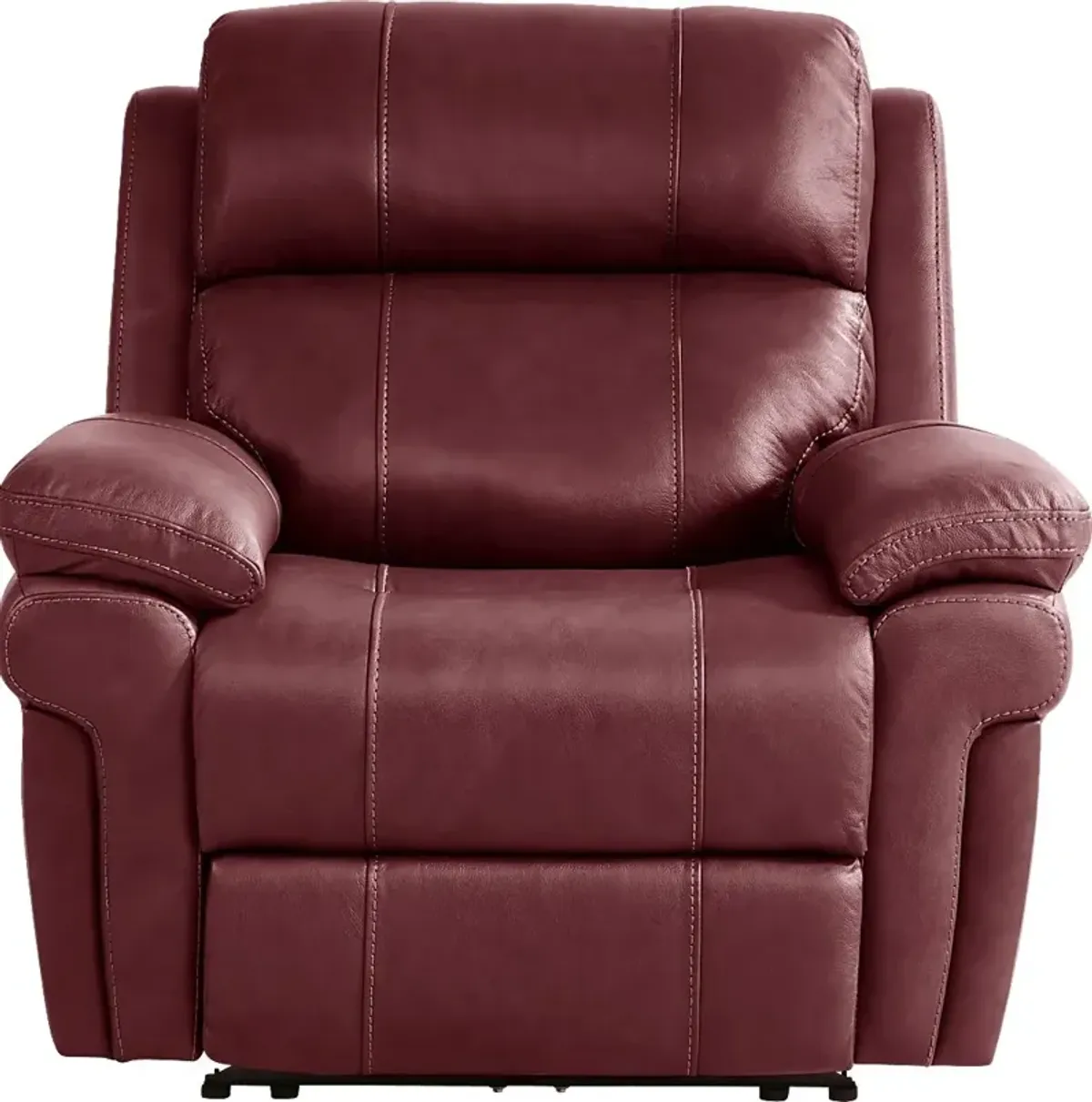 Trevino Place Burgundy Leather Dual Power Recliner