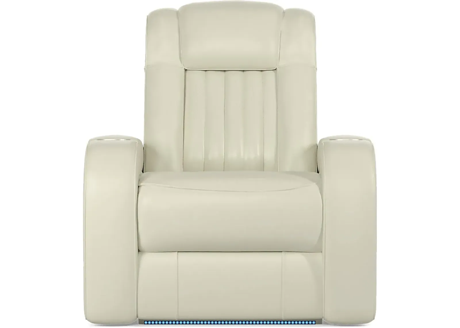 Cenova Ivory Leather Dual Power Recliner by Rooms To Go Furniture