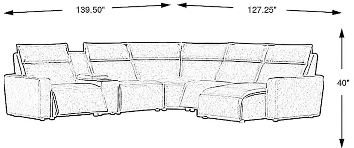 Saddle 6 Pc Dual Power Reclining ModularTwo