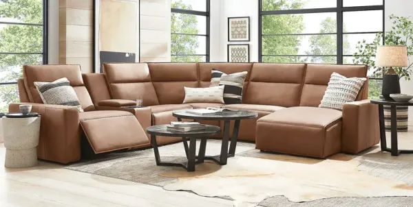 Saddle 6 Pc Dual Power Reclining ModularTwo