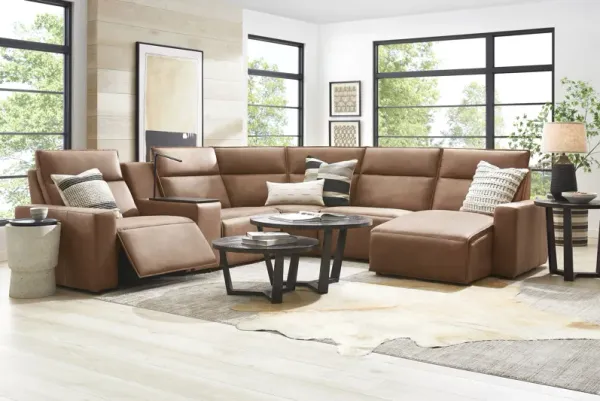 Saddle 6 Pc Dual Power Reclining ModularTwo