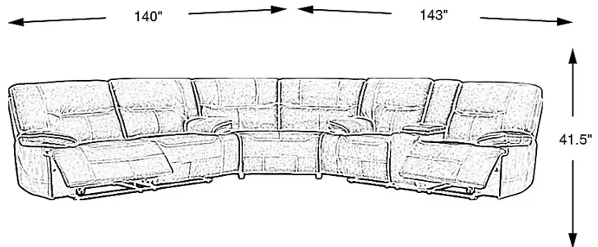 Caletta Way Beige Leather 3 Pc Reclining Sectional