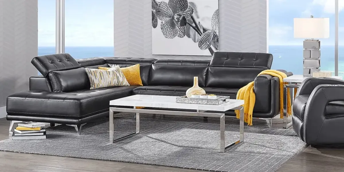 Hudson Heights Black 6 Pc Sectional Living Room