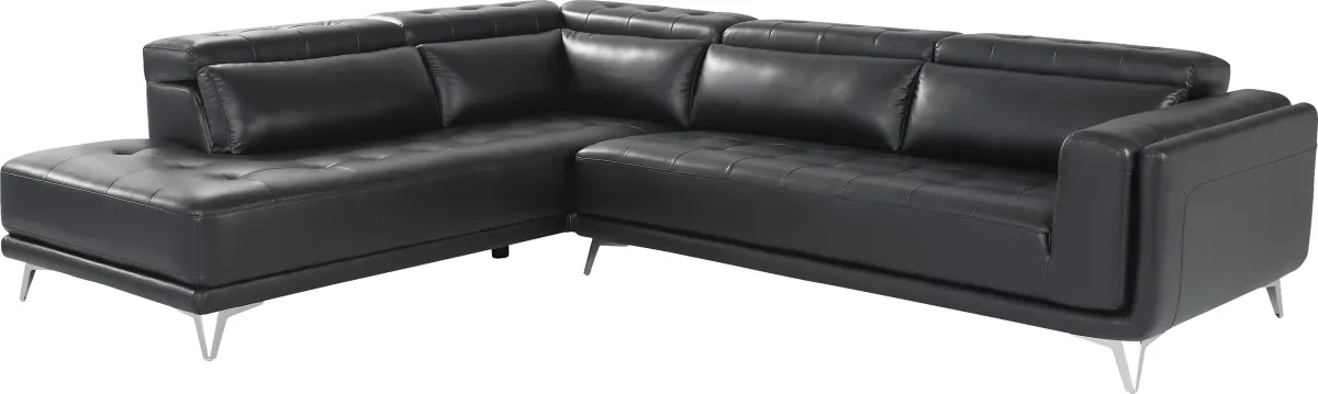 Hudson Heights Black 6 Pc Sectional Living Room