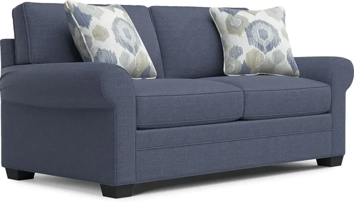 Bellingham Sapphire Textured Chenille 7 Pc Living Room with Sleeper Sofa