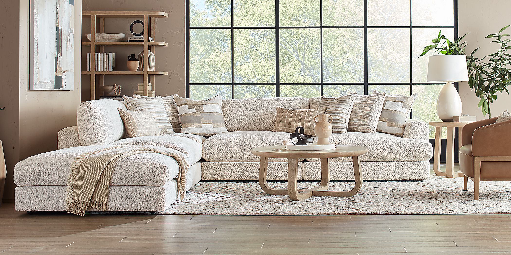 Montecito White 8 Pc Sectional Living Room