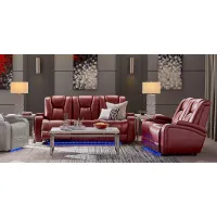 Kingvale Court Red 7 Pc Living Room with Dual Power Reclining Sofa