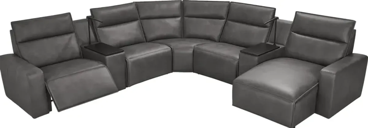 Charcoal 7 Pc Dual Power Reclining ModularTwo