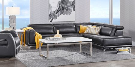 Hudson Heights Black 6 Pc Sectional Living Room