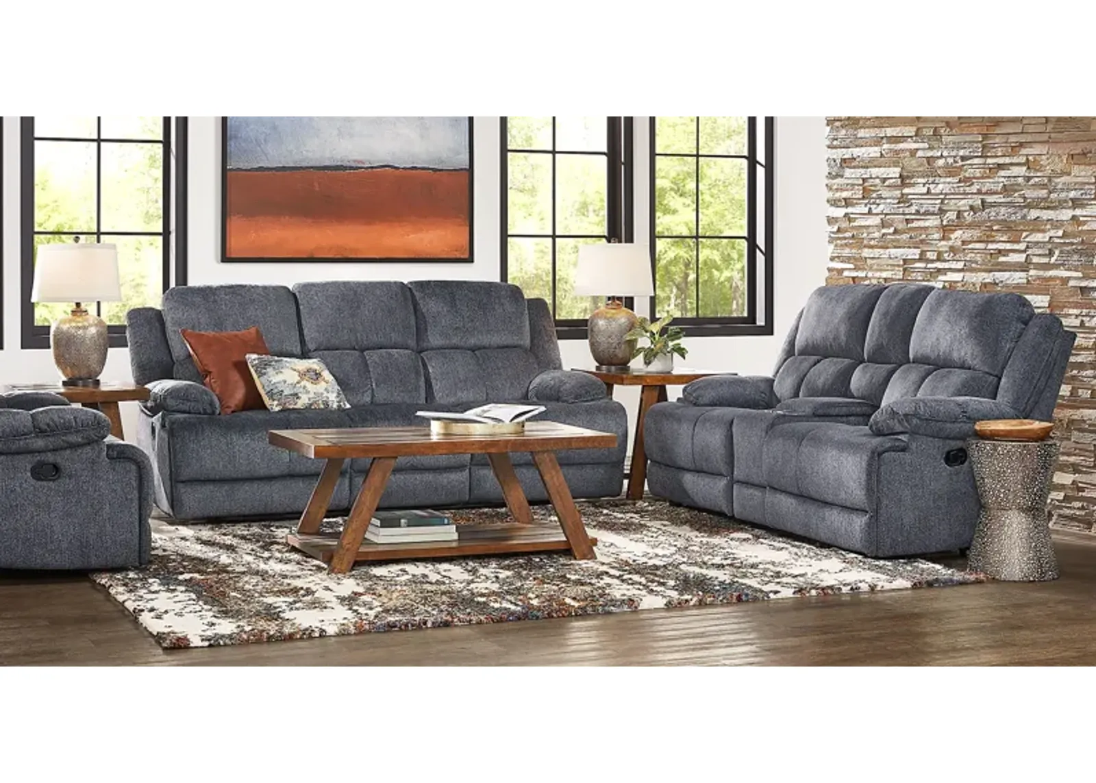 Townsend Gray 5 Pc Reclining Living Room