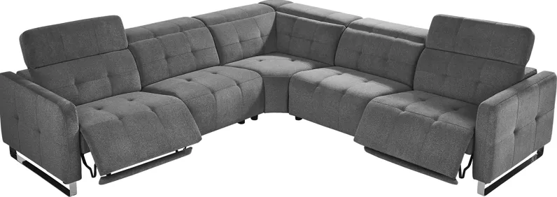 Tifton Park Gray 5 Pc Dual Power Reclining Sectional