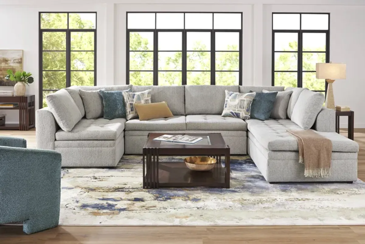 Sheridan Place Gray 5 Pc Sleeper Sectional Living Room