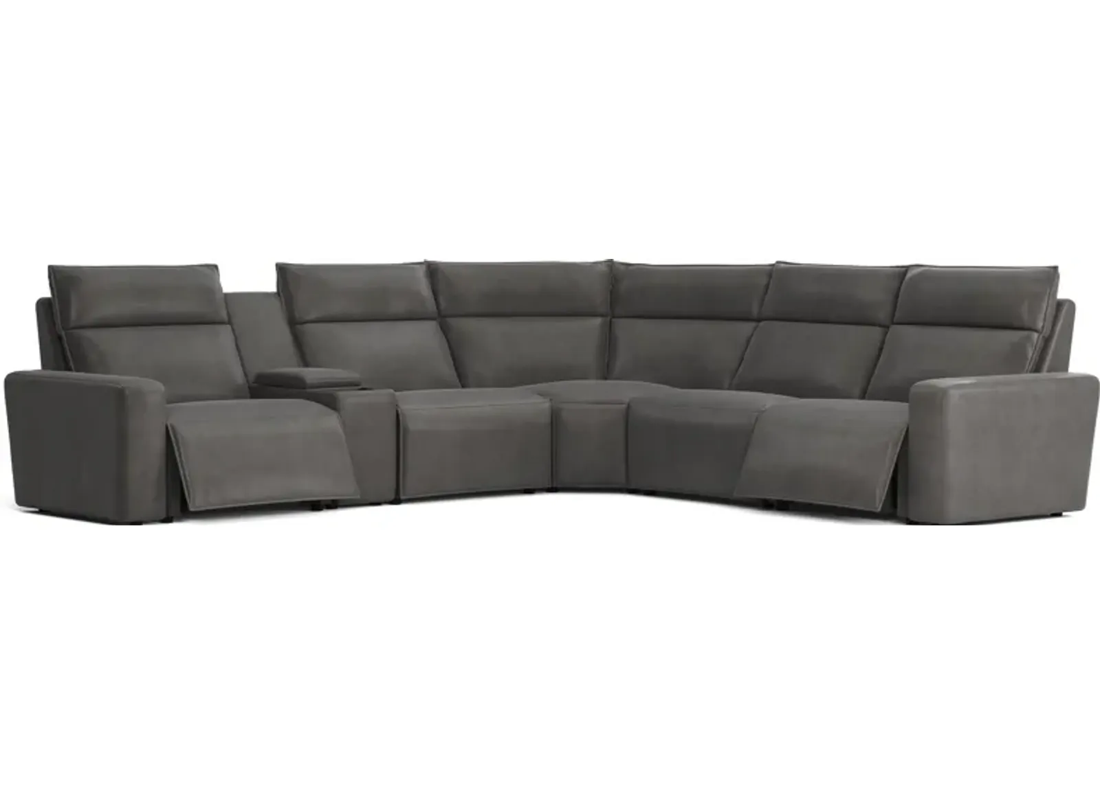 Charcoal 6 Pc Dual Power Reclining ModularTwo