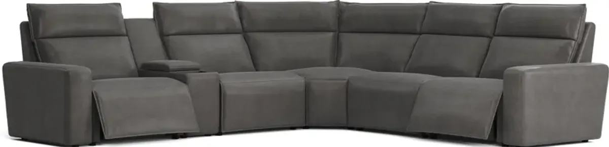 Charcoal 6 Pc Dual Power Reclining ModularTwo