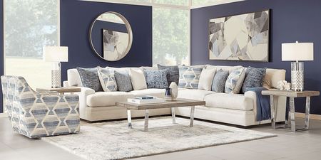 Bedford Park Ivory 6 Pc Sectional Living Room